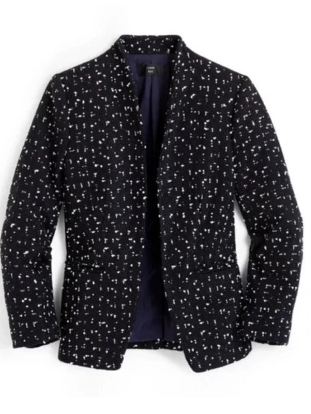 NWT J. Crew 365 Going Out Blazer in Darkest Ink Navy & White Tweed, J8119 Size 4